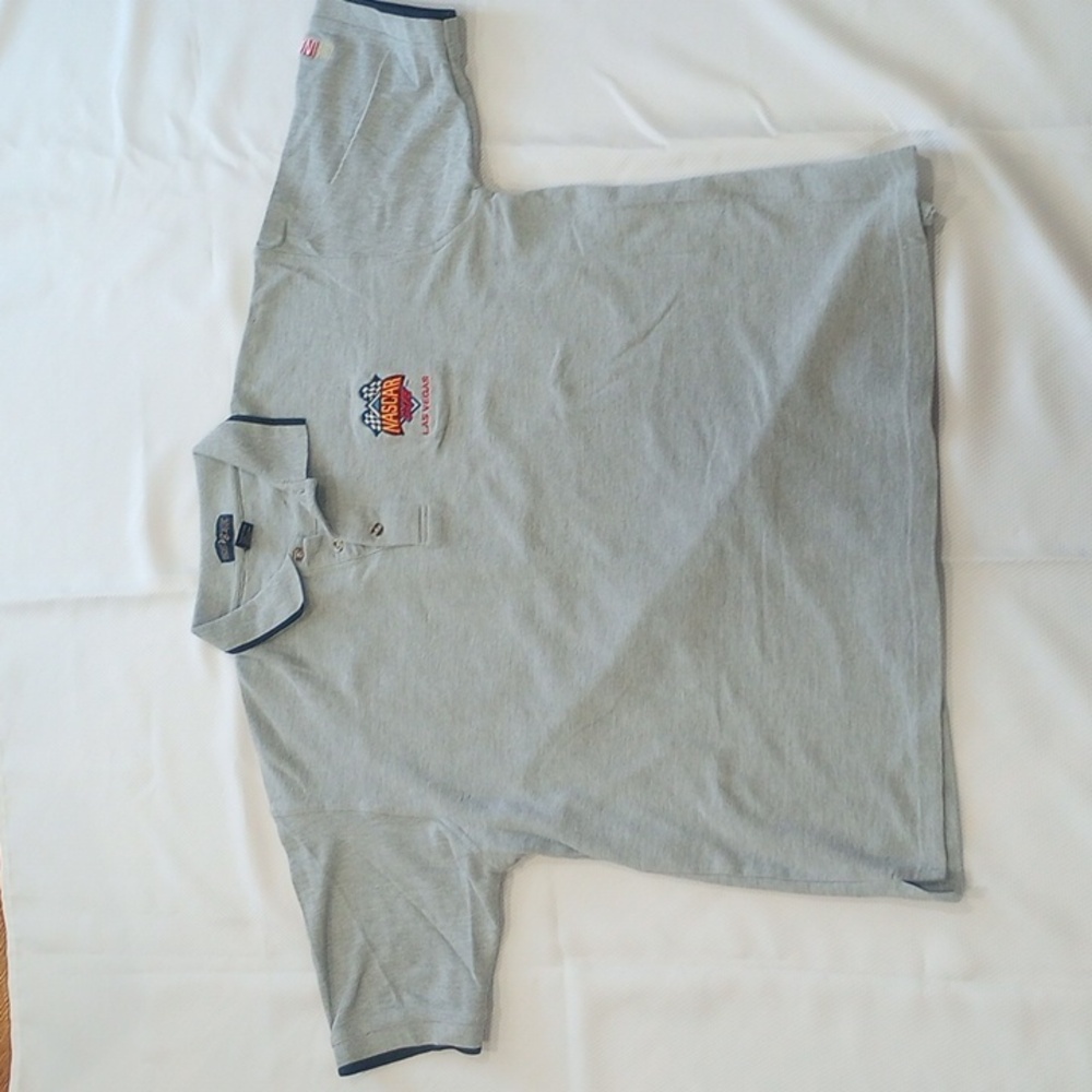 Nascar Cafe  Las Vegas Men's Light Gray Polo Shirt